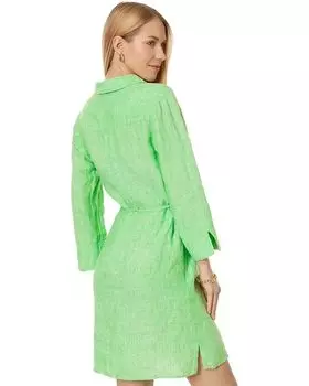 Платье Lilly Pulitzer Pilar Tunic Linen Dress, цвет Gecko Green/Resort White
