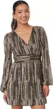 Платье Lilly Pulitzer Riza Long-Sleeved Romper, цвет Onyx X Gold Metallic Rope Stripe Crinkle Knit