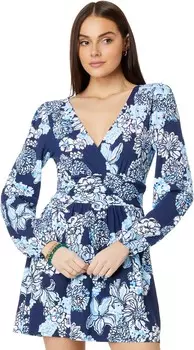 Платье Lilly Pulitzer Riza Long-Sleeved Romper, цвет Low Tide Navy Bouquet All Day