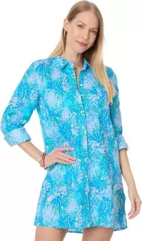 Платье Lilly Pulitzer Sea View Cover Up, цвет Las Olas Aqua Strong Current Sea