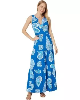 Платье Lilly Pulitzer Sydnee Maxi Dress, цвет Barton Blue Shell Of A Good Time Oversized