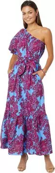 Платье Lilly Pulitzer Zelalynn One Shoulder Cotton, цвет Abaco Blue Feel Like A Shellebrity