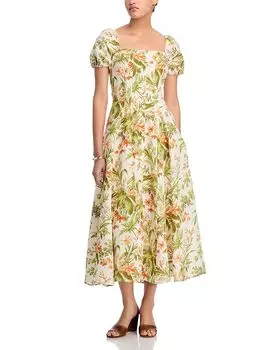 Платье Lindi из шелка и льна PAIGE, мультиколор