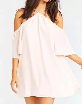 Платье Lindsay Halter в горошек розового цвета Show Me Your Mumu