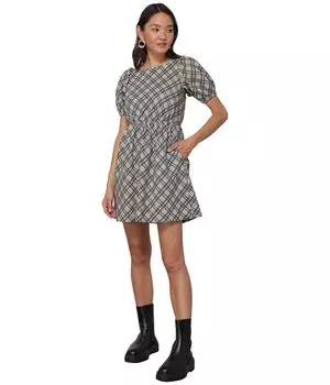 Платье line and dot, Lisa Plaid Open Back Dress