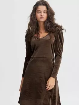 Платье-Линейное ихлаванное Ichi, коричневый