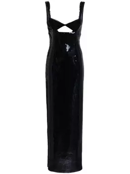 Платье Liquid Twist с пайетками Galvan London, синий