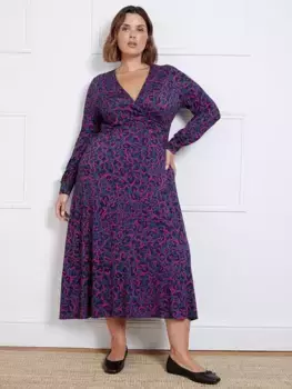 Платье Live Unlimited Curve Leopard Wrap, разноцветный