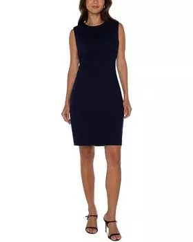 Платье Liverpool Los Angeles Sleeveless Sheath Super Stretch Ponte, синий