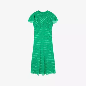 Платье Lk Bennett с коротким рукавом, зеленый