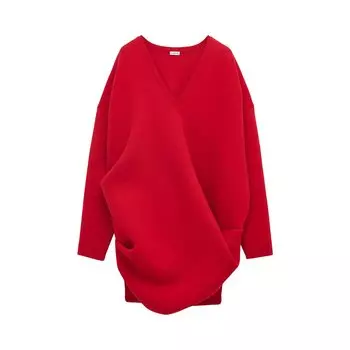 Платье Loewe с драпировкой, красное