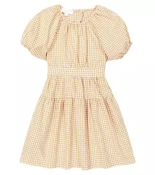 Платье Lola в клетку из хлопка C'Era Una Volta, желтый