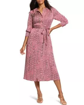 Платье Loren с принтом елочка NIC+ZOE Nic + Zoe, красный