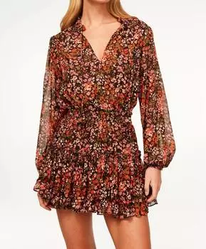 Платье Lorena в осенней флоре Misa Los Angeles, цвет autumn flora