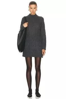 Платье Loulou Studio Layo Turtleneck Cable Knit, цвет Anthracite Melange