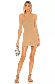 Платье Lovers and Friends Equator Crochet Halter, загар
