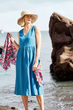 Платье Lowland из вереска Seasalt Cornwall, синий