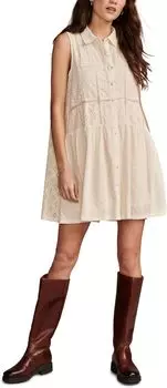 Платье Lucky Brand Collared Tiered Dress, цвет Turtledove