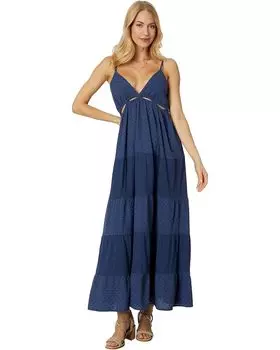 Платье Lucky Brand Cutout Tiered Maxi Dress, цвет Nightshadow Blue