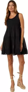 Платье Lucky Brand Embroidered Tiered Mini Dress, цвет Meteorite