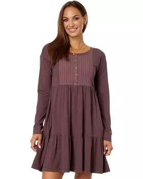 Платье Lucky Brand Pin Tuck Tiered Knit Henley, цвет Huckleberry
