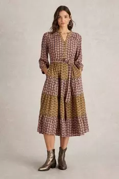 Платье Mabel с комбинированным принтом White Stuff, черный