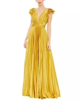 Платье Mac Duggal А-силуэта, цвет chartreuse