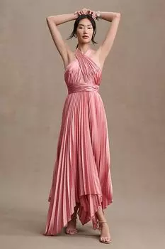 Платье Mac Duggal Асимметричное плиссированное трапециевидной формы с бретелькой на бретельках, роза