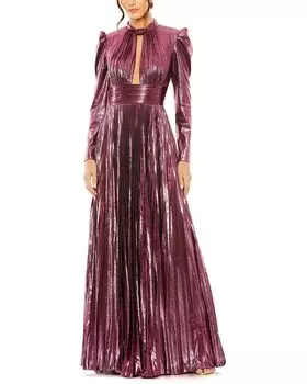 Платье Mac Duggal с металлическим отливом и вырезом-замочной скважиной, розовый