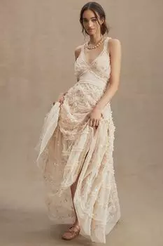 Платье Mac Duggal с оборками и свободной талией, светло-розовый