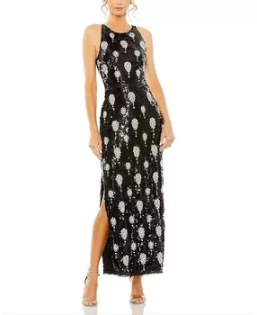 Платье Mac Duggal с пайетками и цветочным узором, черный