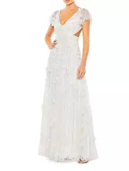 Платье Mac Duggal с вырезами, белый