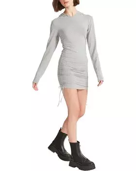 Платье Madden Girl Hooded Dress w/ Side Ruching, цвет Heather Grey