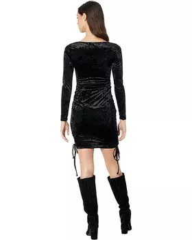 Платье Madden Girl Long Sleeve Emma Dress with Ruching, черный