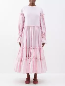 Платье madeleine из переработанного хлопка с оборками и отделкой The Meaning Well, розовый