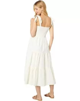 Платье Madewell Eyelet Lucie Tie-Strap Tiered Midi Dress, цвет Lighthouse