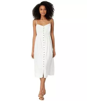 Платье Madewell, Linen-Blend Cami Button-Front Midi Dress