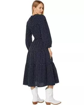 Платье Madewell Mariette - Long Sleeve V-Neck Tiered Midi, цвет Yarn-Dye Jacquard