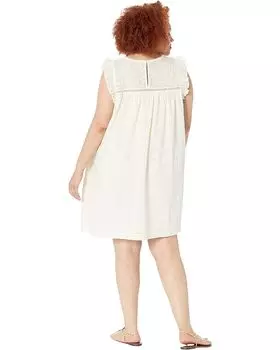 Платье Madewell Plus Eyelet Ruffle-Sleeve Mini Dress, цвет Lighthouse