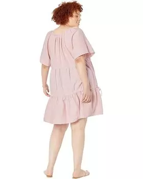 Платье Madewell Plus Linen-Blend Lorelei Mini Dress, цвет Dusty Blush