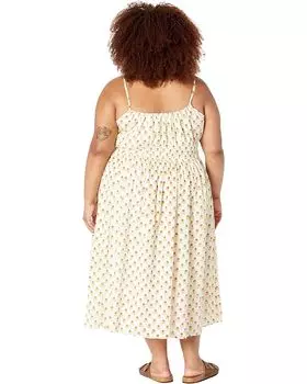 Платье Madewell Plus Sophia Cami Midi Dress in Wild Calendula Block-Print, цвет Antique Cream