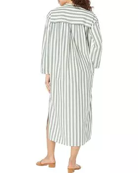 Платье Madewell Poplin Oversized Midi Shirtdress in Stripe, цвет Simply Sage