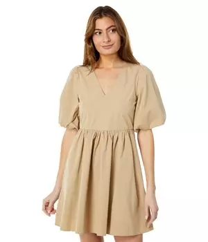 Платье Madewell, Poplin V-Neck Bubble-Sleeve Mini Dress