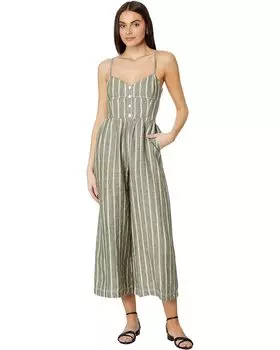 Платье Madewell Sleeveless Wide-Leg Jumpsuit in 100% Linen, цвет Desert Olive Stripe