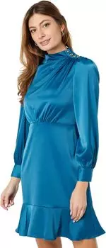 Платье Maggy London High Neck Shoulder Drape Dress, цвет Lyons Blue