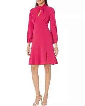 Платье Maggy London Midi with Blouson Sleeves and Front Tie, цвет Persian Red