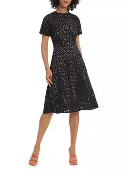 Платье Maggy London расклешенное с люверсами, темно-синий