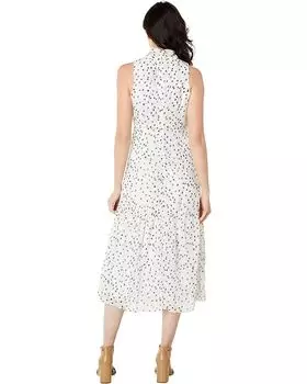 Платье Maggy London Sleeveless Clip Dot Midi Dress, цвет Ivory/Black