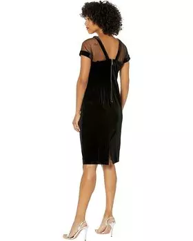 Платье Maggy London Velvet Illusion Dress, черный