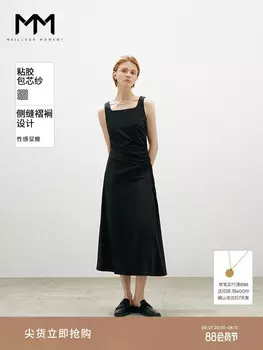 Платье Mai Meng без рукавов с драпировкой, черный